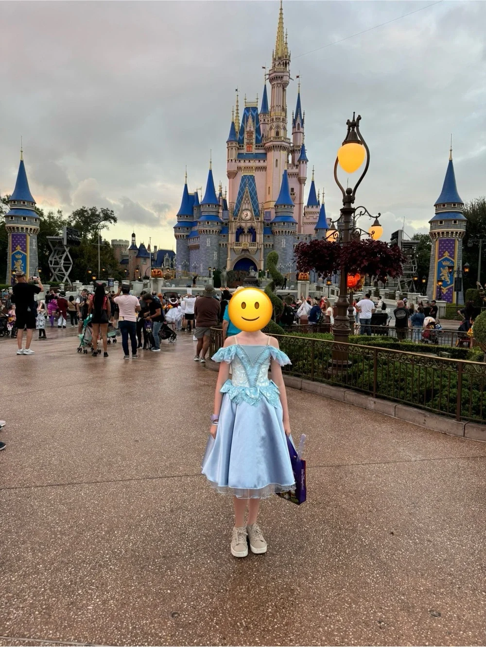 Light Blue Girls' Princess Costume Dress with Sparkle Bodice size M 7-8 girls